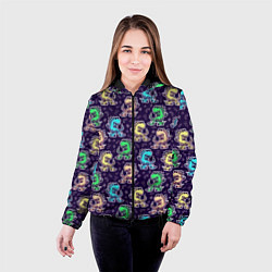 Куртка с капюшоном женская Динозаврик на скейтборде, цвет: 3D-черный — фото 2