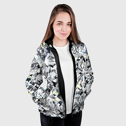 Женская куртка Магия бриллиантового мерцания / 3D-Черный – фото 3