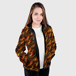 Куртка с капюшоном женская Brown print from the neural network, цвет: 3D-черный — фото 2