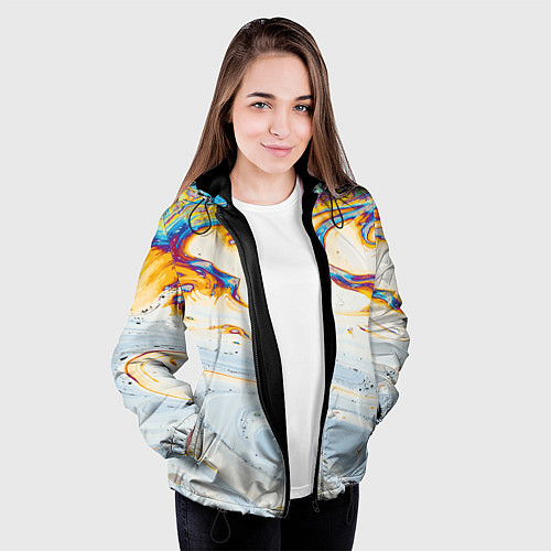 Женская куртка Магия масляного отражения / 3D-Черный – фото 3