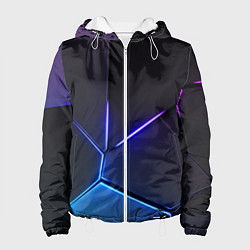 Куртка с капюшоном женская Пурпурный разлом - абстракция, цвет: 3D-белый