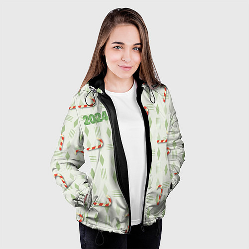 Женская куртка Новогодняя сладость / 3D-Черный – фото 3