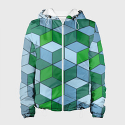 Куртка с капюшоном женская Ромбовая симфония, цвет: 3D-белый