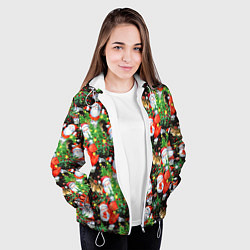 Куртка с капюшоном женская Деды Морозы с подарками, цвет: 3D-белый — фото 2