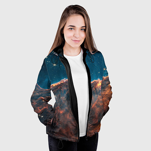 Женская куртка Туманность Киля наблюдаемая телескопом Уэбба / 3D-Черный – фото 3