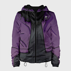 Женская куртка Фиолетовая косуха лича с черепами