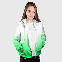 Куртка с капюшоном женская Градиент бело-зелёный, цвет: 3D-белый — фото 2