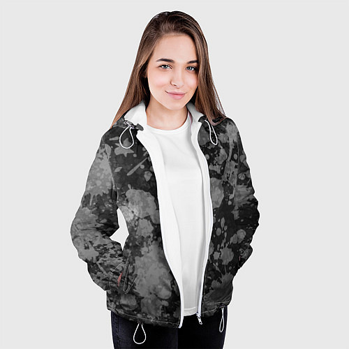 Женская куртка Абстракция - светлое на темном / 3D-Белый – фото 3
