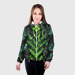 Куртка с капюшоном женская Green slime, цвет: 3D-белый — фото 2