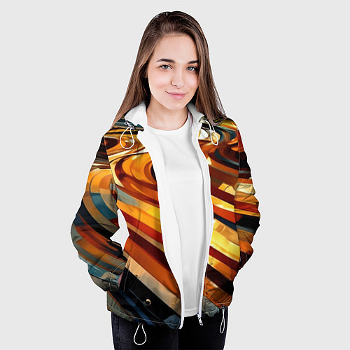 Женская куртка Абстрактная дорога / 3D-Белый – фото 3