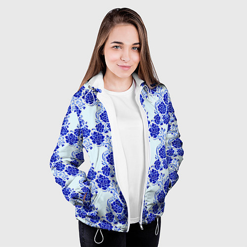 Женская куртка Гжель классика / 3D-Белый – фото 3