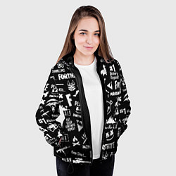 Куртка с капюшоном женская Fortnite alllogo black, цвет: 3D-черный — фото 2