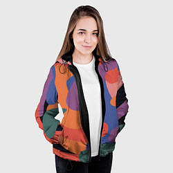 Куртка с капюшоном женская Цветные кляксы, цвет: 3D-черный — фото 2