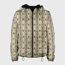 Куртка с капюшоном женская Паттерн сёро-зелёный, цвет: 3D-черный