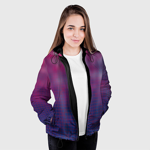 Женская куртка Клетчатый паттерн / 3D-Черный – фото 3