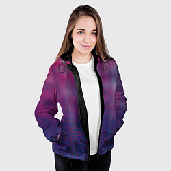 Куртка с капюшоном женская Клетчатый паттерн, цвет: 3D-черный — фото 2