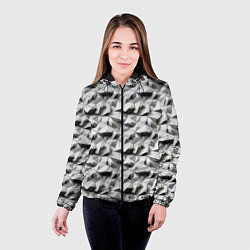 Куртка с капюшоном женская Камни, цвет: 3D-черный — фото 2