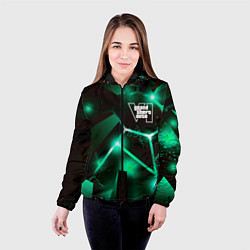 Куртка с капюшоном женская GTA6 разлом плит, цвет: 3D-черный — фото 2