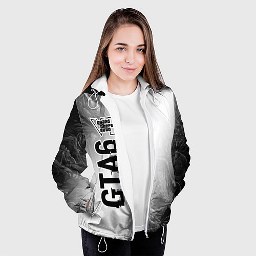 Женская куртка GTA6 glitch на светлом фоне по-вертикали / 3D-Белый – фото 3