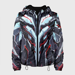 Куртка с капюшоном женская Красный кибер доспех, цвет: 3D-черный