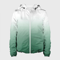Куртка с капюшоном женская Туманный градиент бело-зелёный, цвет: 3D-белый