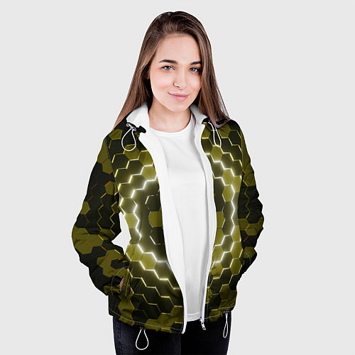 Женская куртка Гексагональная броня / 3D-Белый – фото 3