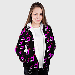 Куртка с капюшоном женская JoJos Bizarre neon pattern logo, цвет: 3D-белый — фото 2