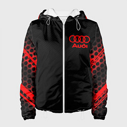 Куртка с капюшоном женская Audi sport geometry, цвет: 3D-белый