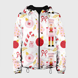 Куртка с капюшоном женская Щелкунчик в розовом цвете, цвет: 3D-черный