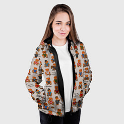 Куртка с капюшоном женская Персонажи слово пацана - мишки, цвет: 3D-черный — фото 2