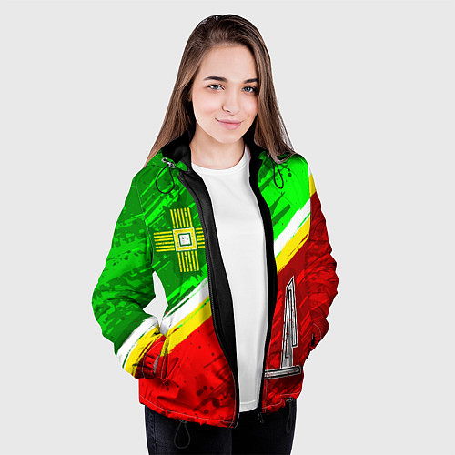 Женская куртка Флаг Зеленограадского АО / 3D-Черный – фото 3