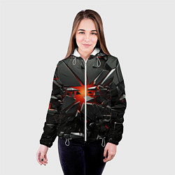 Куртка с капюшоном женская Взрыв и черные камни, цвет: 3D-белый — фото 2