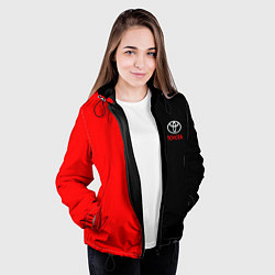 Куртка с капюшоном женская Toyota car красно чёрный, цвет: 3D-черный — фото 2