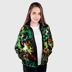Куртка с капюшоном женская Футбол узор, цвет: 3D-черный — фото 2