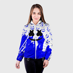 Куртка с капюшоном женская Marshmello dj blue pattern music band, цвет: 3D-белый — фото 2