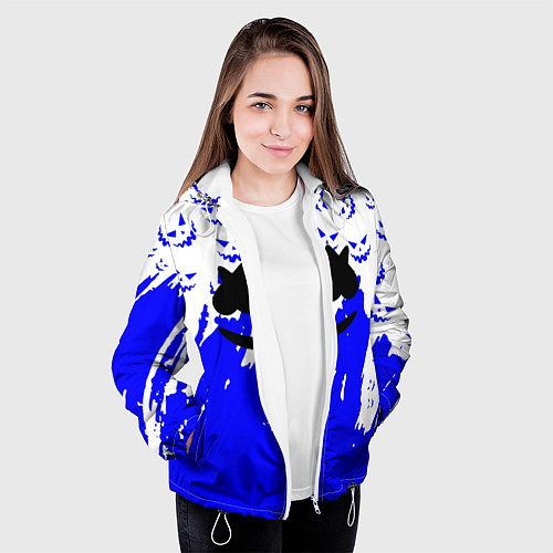 Женская куртка Marshmello dj blue pattern music band / 3D-Белый – фото 3