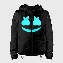 Куртка с капюшоном женская Маршмеллоу голубое лого, цвет: 3D-черный