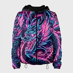 Женская куртка Neon Japanese dragon - irezumi
