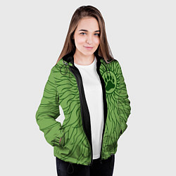 Куртка с капюшоном женская Солнце и медвежья лапа, цвет: 3D-черный — фото 2