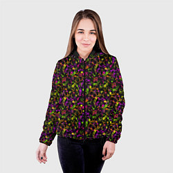 Куртка с капюшоном женская Color bright pattern, цвет: 3D-черный — фото 2