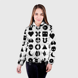 Куртка с капюшоном женская Love death robots pattern white, цвет: 3D-белый — фото 2