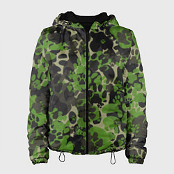 Куртка с капюшоном женская Котячий камуфляж, цвет: 3D-черный