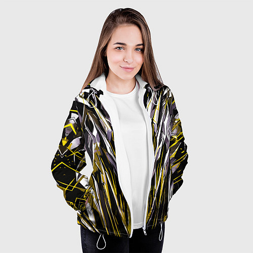 Женская куртка Острый металл жёлтый / 3D-Белый – фото 3