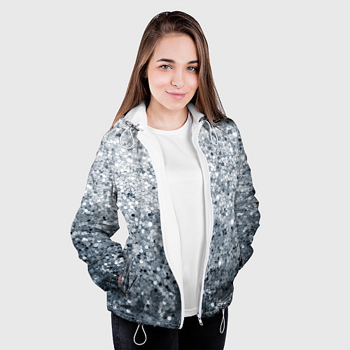 Женская куртка Серебряный гламур / 3D-Белый – фото 3