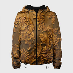 Куртка с капюшоном женская Темная лепнина золото, цвет: 3D-черный