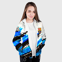 Куртка с капюшоном женская Barcelona fc club, цвет: 3D-белый — фото 2
