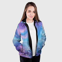 Куртка с капюшоном женская Абстрактное небо и водная гладь, цвет: 3D-черный — фото 2