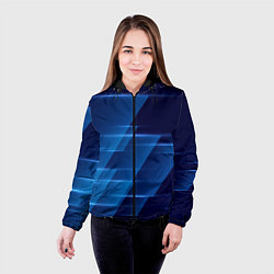 Куртка с капюшоном женская Blue background, цвет: 3D-черный — фото 2