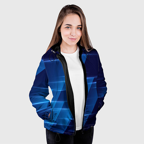 Женская куртка Blue background / 3D-Черный – фото 3