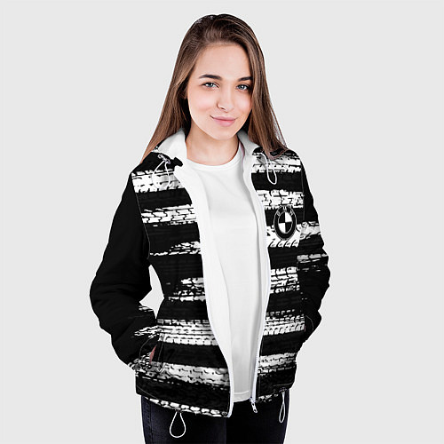 Женская куртка BMW спорт краски шины / 3D-Белый – фото 3